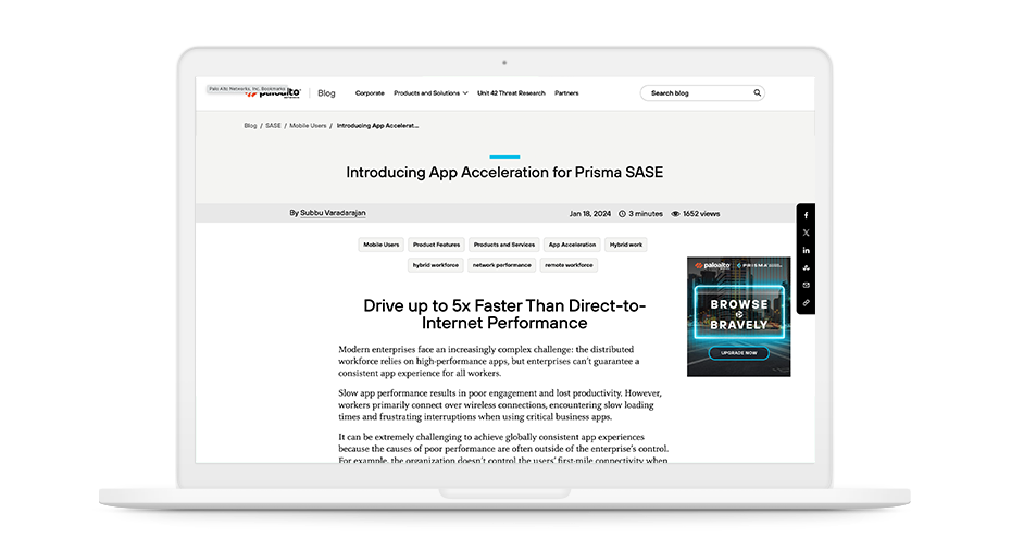 Presentamos App Acceleration para Prisma SASE