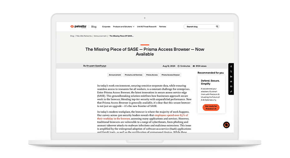 Ya está disponible Prisma Access Browser, la pieza que le faltaba al SASE
