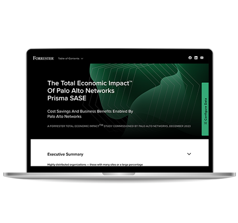 Informe Total Economic Impact™ de Prisma SASE de Palo Alto Networks