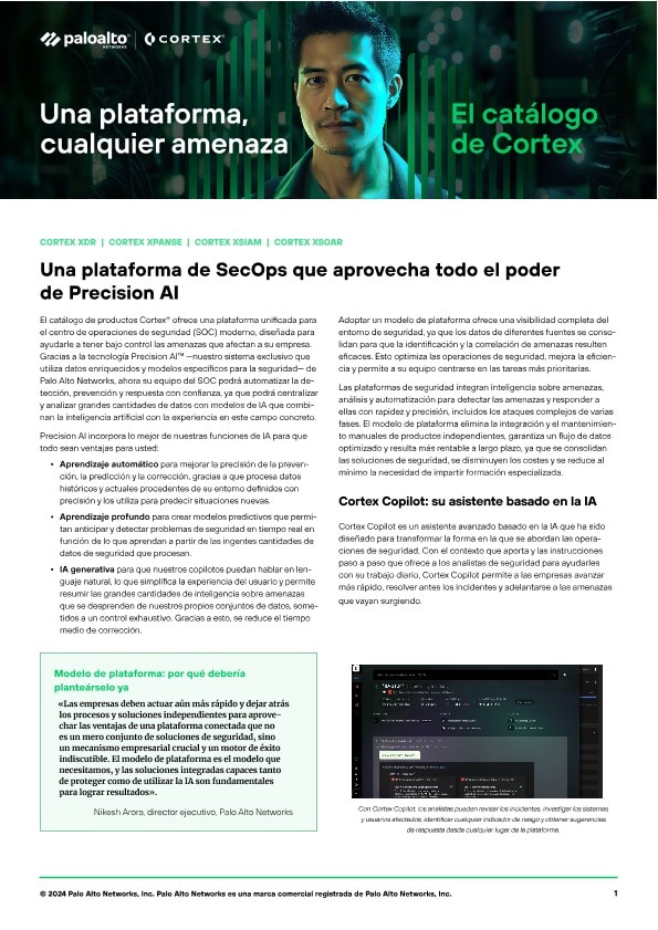Una plataforma, cualquier amenaza el catálogo de cortex